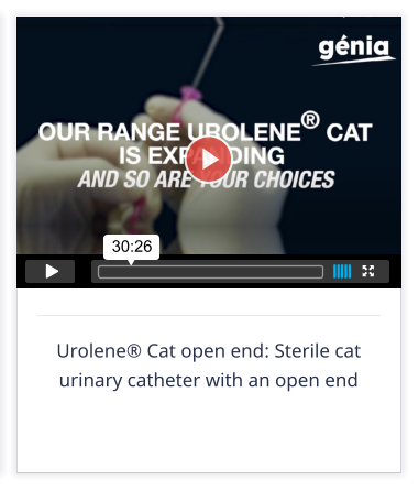 Urolene Cat open end: Sterile cat urinary catheter with an open end 30:26