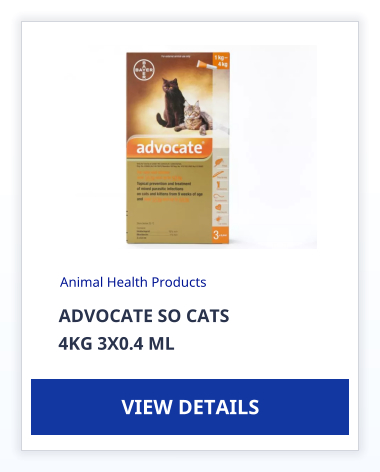 ADVOCATE SO CATS  4KG 3X0.4 ML Animal Health Products VIEW DETAILS