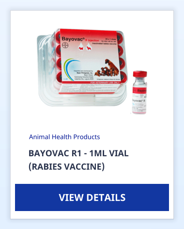 BAYOVAC R1 - 1ML VIAL (RABIES VACCINE) Animal Health Products VIEW DETAILS